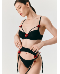 Трусы в наборе с поясом для чулок Bless черный