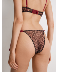 Трусы жен Tong леопардовый принт