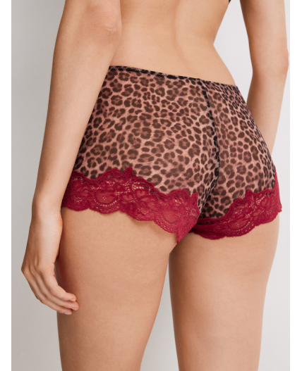 Трусы боксер жен Tong леопардовый принт