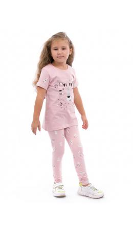 Комплект детский (лосины, футболка) Розовый