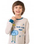 Пижама детская Серо-бежевый, Синий