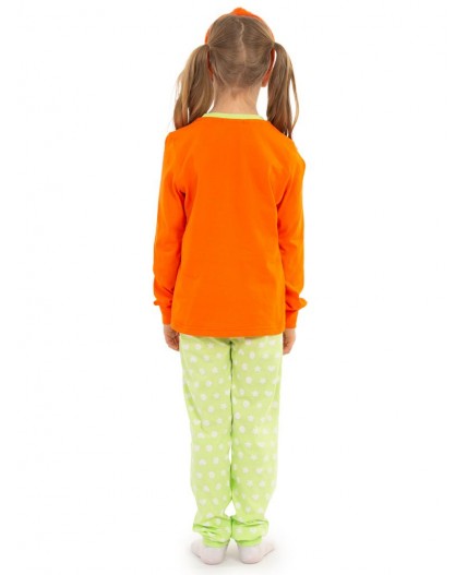 Пижама детская Красно-оранжевый/жёлто-зелёный