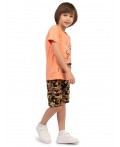 Комплект детский (футболка/шорты) Оранжевый/коричневый