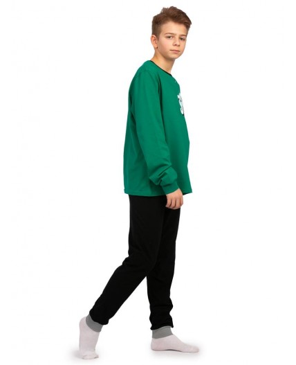 Комплект детский (джемпер,брюки) Зелёный, Чёрный