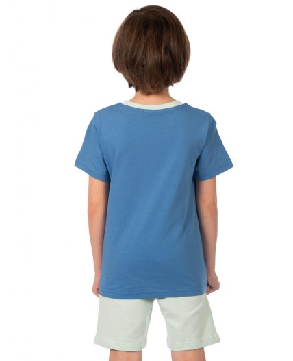 Комплект детский (футболка/шорты) Сине-голубой/голубой