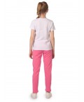 Комплект детский (футболка/брюки) Белый/розовая гвоздика