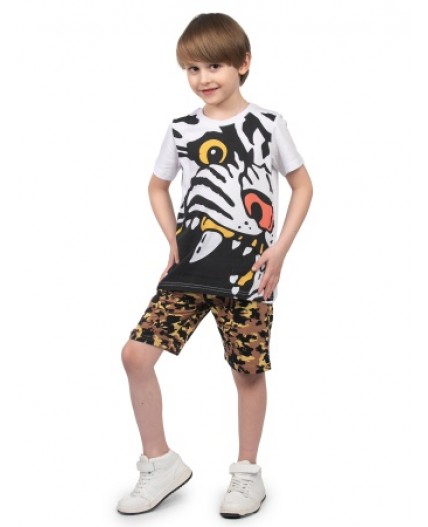Комплект детский (футболка/шорты) Коричневый/серый