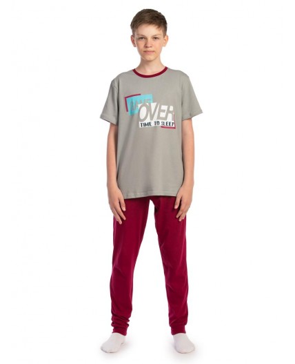Комплект детский (футболка, брюки) Серый, Бордовый