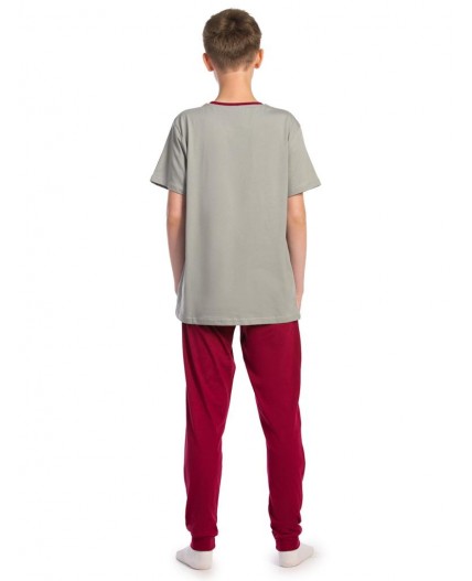 Комплект детский (футболка, брюки) Серый, Бордовый