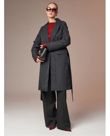 Плащ утепленный черный