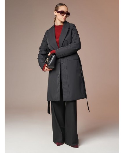 Плащ утепленный черный