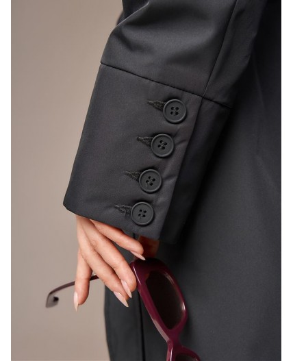 Плащ утепленный черный