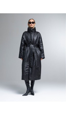 Плащ утепленный черный