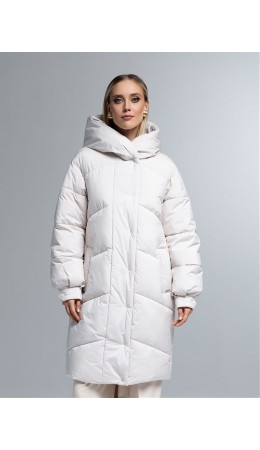 Пуховик женский светло-бежевый