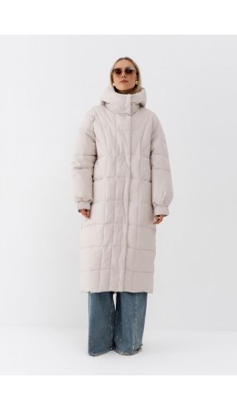 Пуховик женский светло-бежевый