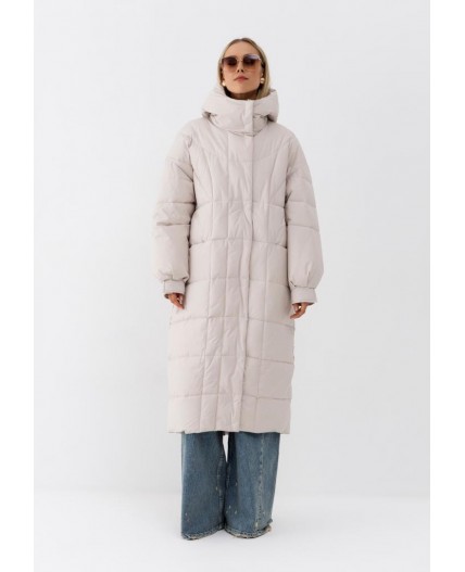 Пуховик женский светло-бежевый