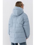Пуховик женский серо-голубой