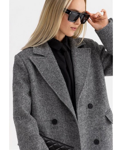 Пальто женское серый