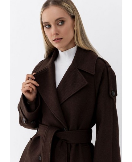 Пальто женское коричневый