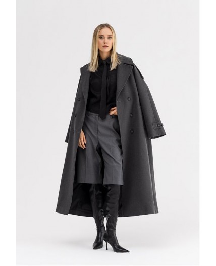 Пальто женское серый