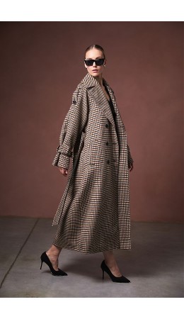 Пальто женское темно-бежевый