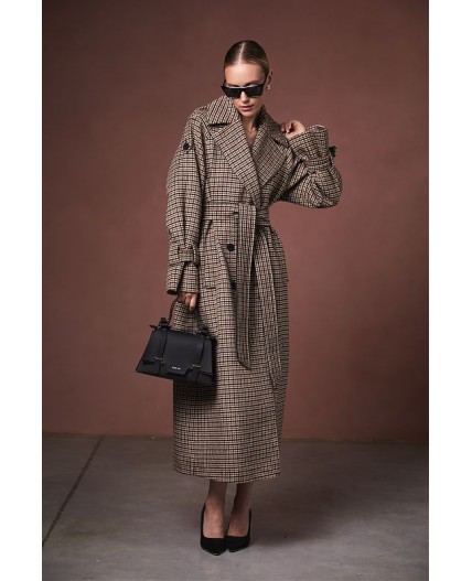 Пальто женское темно-бежевый