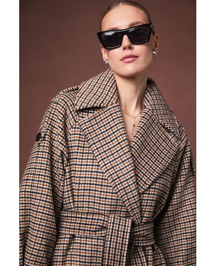 Пальто женское темно-бежевый