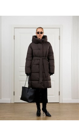 Пуховик женский коричневый