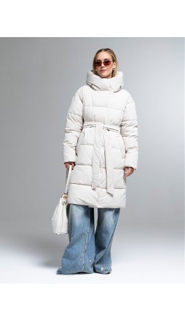 Пуховик женский светло-бежевый