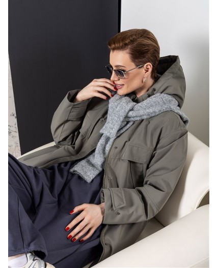 Плащ женский утепленный хаки