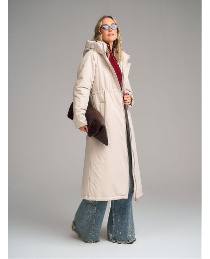 Плащ утепленный светло-бежевый