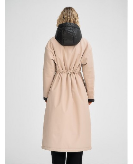 Плащ утепленный бежевый