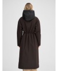 Плащ утепленный коричневый
