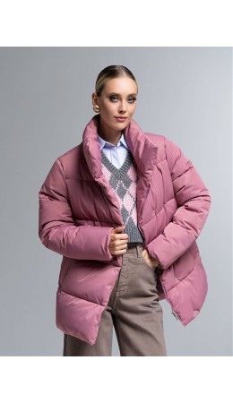 Пуховик женский темно-розовый
