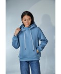 Худи с капюшоном серо-голубой