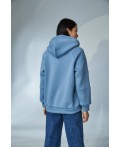 Худи с капюшоном серо-голубой