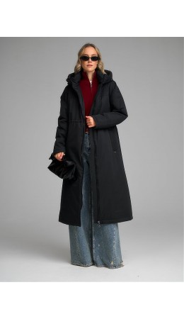 Плащ утепленный черный