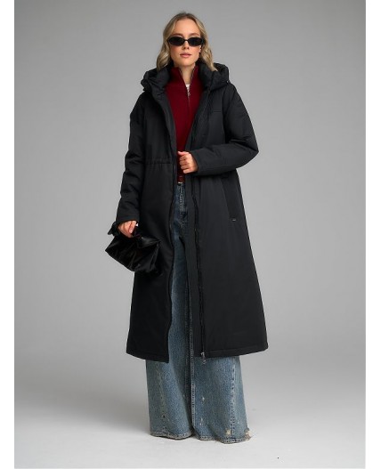 Плащ утепленный черный